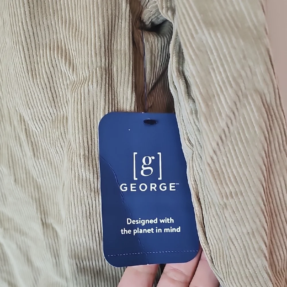 George‎ Men's Tan Corduroy Shirt Jacket